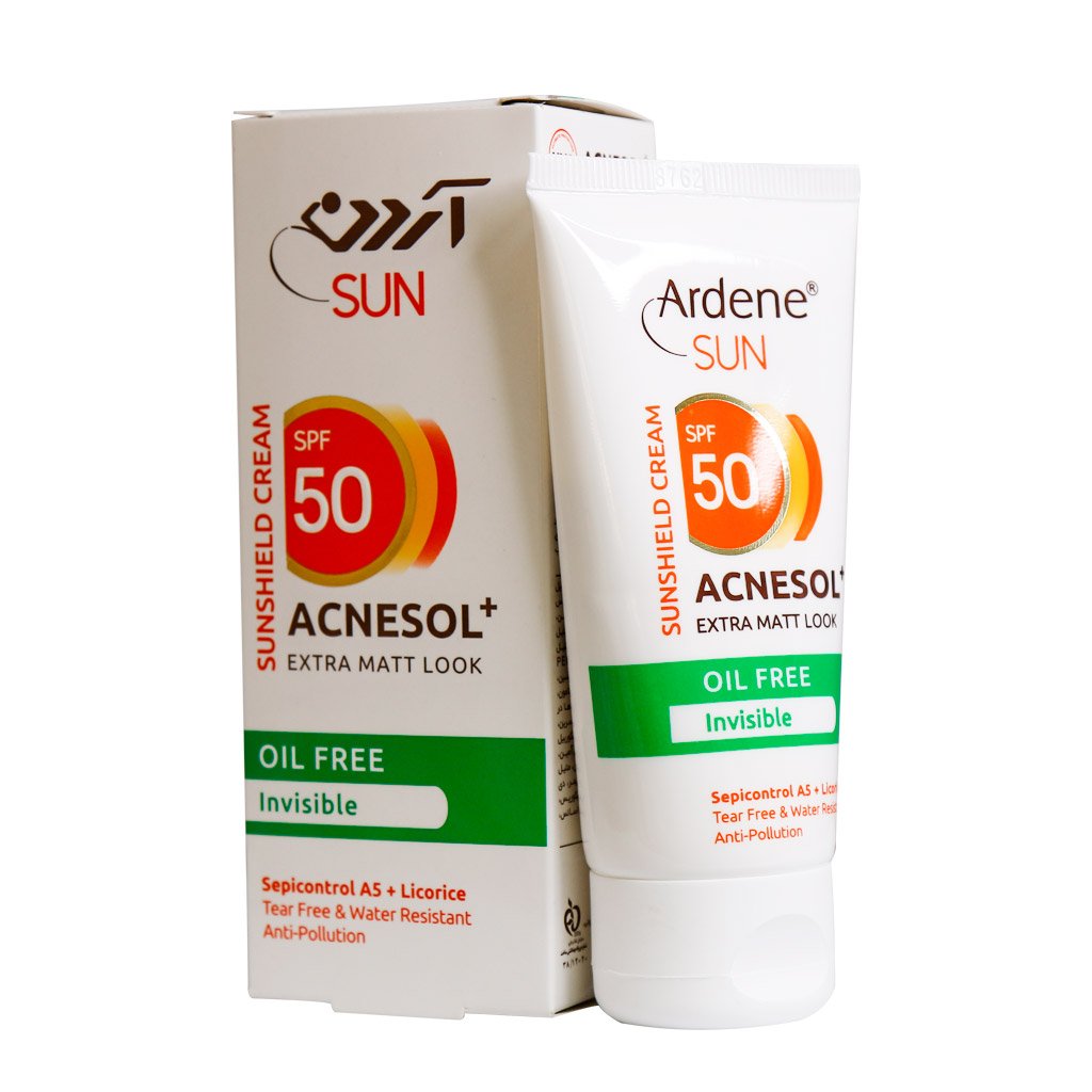 کرم ضدآفتاب SPF50 فاقد چربی مناسب پوست چرب و آکنه ای آکنه سول آردن (فاقد رنگ)