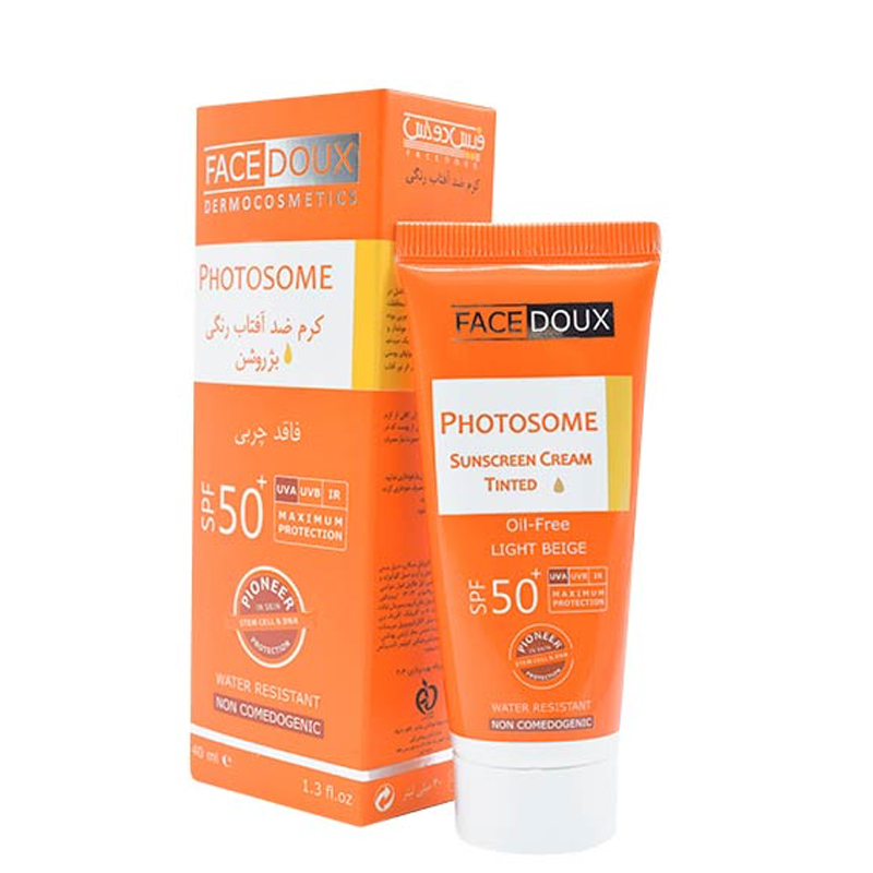 کرم ضد آفتاب SPF50 مناسب پوست چرب فیس دوکس (بژ روشن)